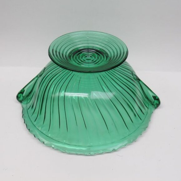 Jeannette Depression Glass Ultramarine SWIRL 10 1/2 Inch Footed Console Bowl - Picture 4 of 4